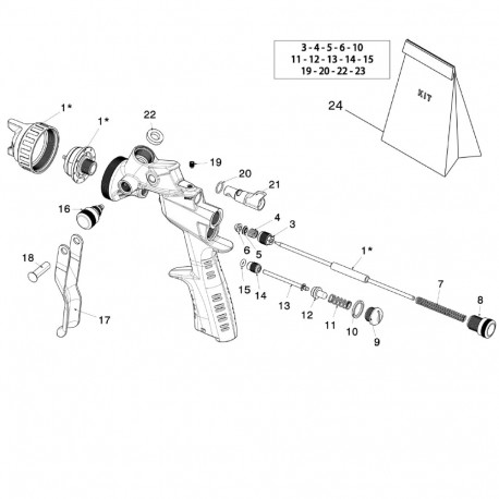 Pièces détachées pour Pistolet Ecar JetS