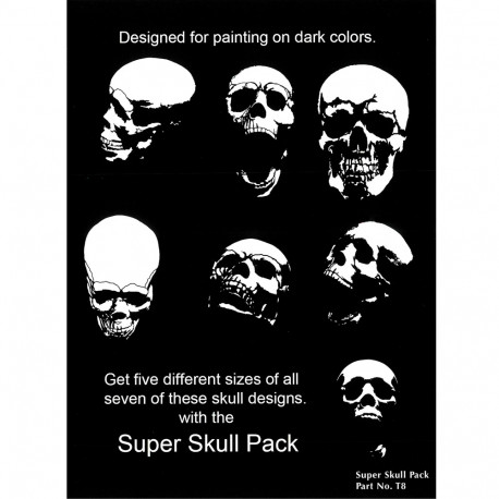 Pochoirs Super Pack Tête de mort ( 35 pochoirs)