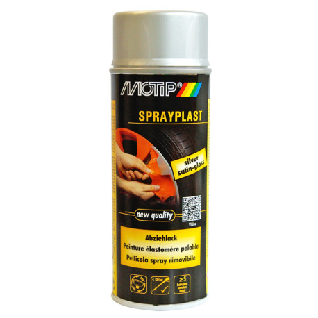 Bombe de peinture pelable argent satiné