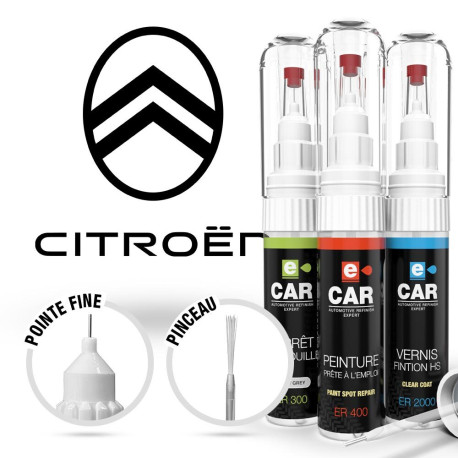 Stylo Retouche Peinture Blanc Banquise - Pour Citroën - Kit Avec Pinceau Et Vernis