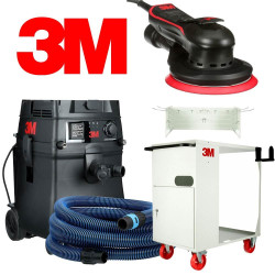 Pack ponceuse électrique, centrale d'aspiration, tuyau et station de travail avec extension 3M