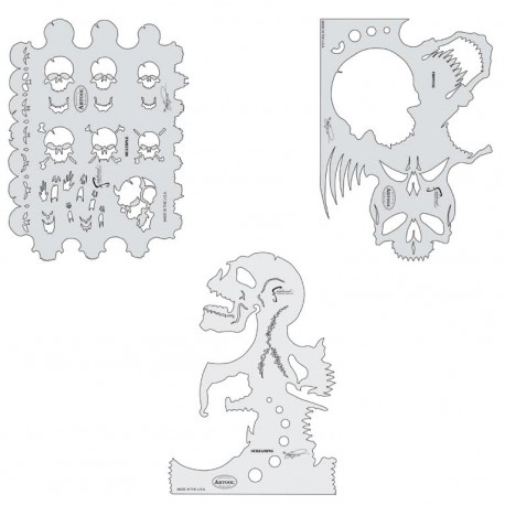 Pochoirs série complete Skull Master by Graig Fraser's
