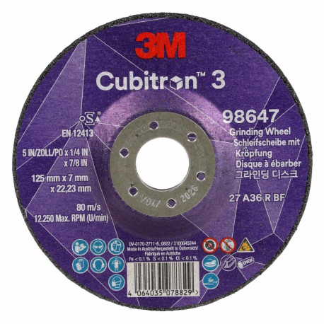 Disque à meuler à moyeu déporté 3M™ Cubitron™ 3 98647