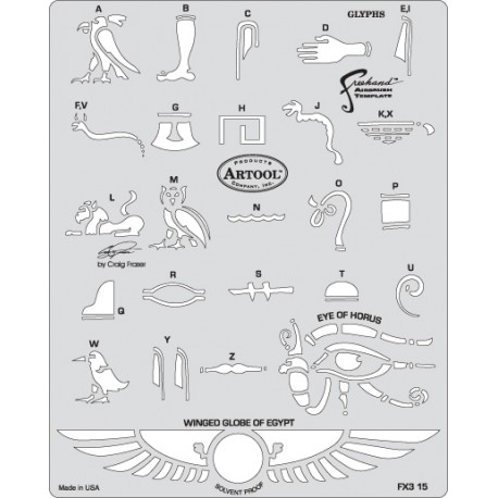 Pochoirs "Glyphs" de la série FX3 by Craig Fraser