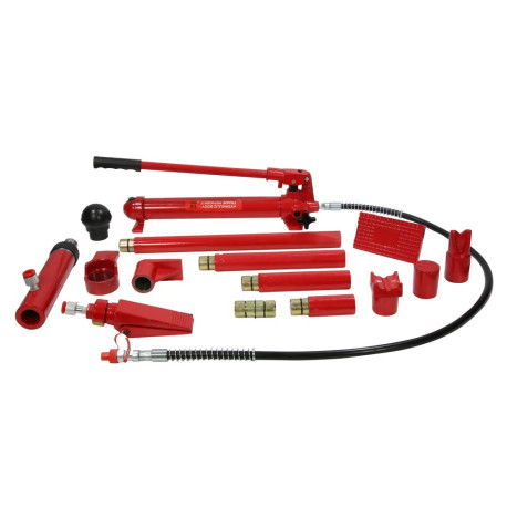 Kit vérins hydrauliques portables 10 tonnes avec mallette et accessoires