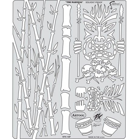 Pochoirs " Tiki Madness" de la série Kuston FX