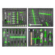 Servante à outils 7 tiroirs équipée verte JBM - 172 outils