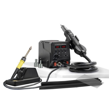 Station de soudage plastique à air chaud 2 en 1 KS Tools - fer à souder céramique 60 W + pistolet 300 W