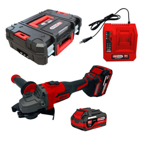 Coffret meuleuse angulaire 18V KS Tools - meuleuse + 2 batteries 4Ah + chargeur