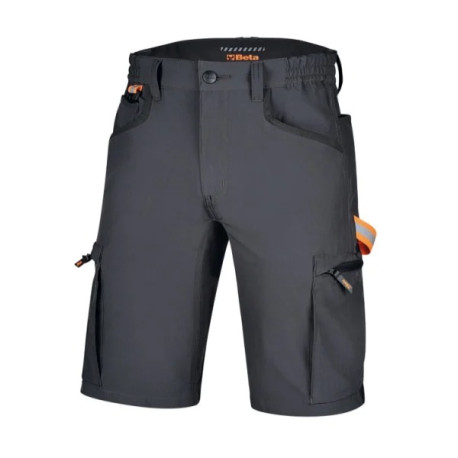 Bermuda de travail multipoches stretch Beta Tools 7571NG - coupe slim, tissu 4-way-stretch