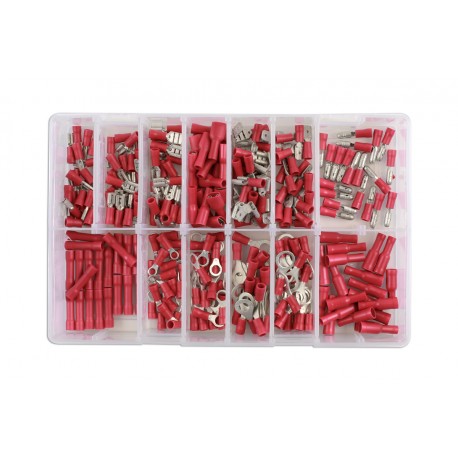 Assortiment de cosses de batterie rouge, 260 pièces