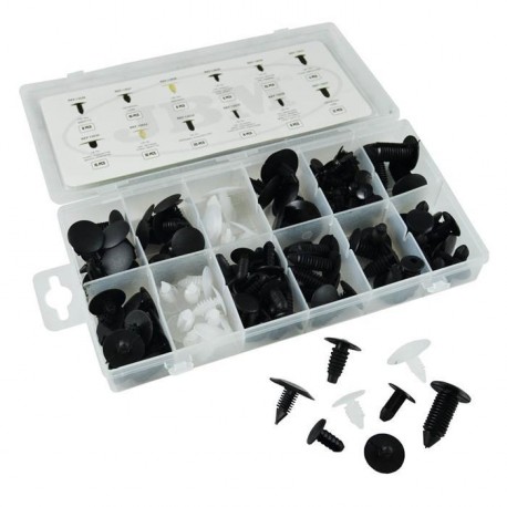 coffret de Clips de garnitures universel (128 pièces)