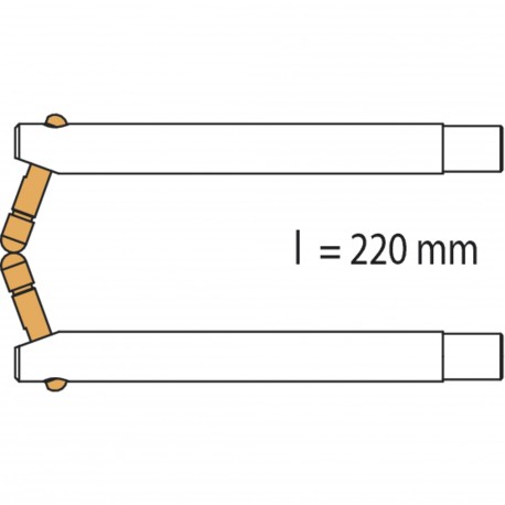 2 Bras 220 mm pour portaspot 230