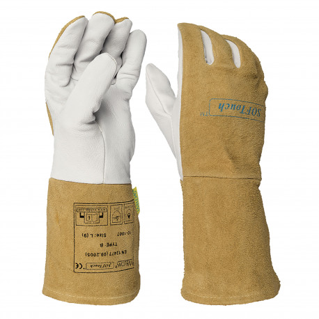Gants de soudage renforcés en croûte de cuir